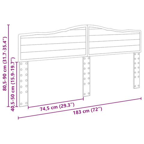vidaXL Headboard with Headboard Artisan Oak 180 cm Engineered wood