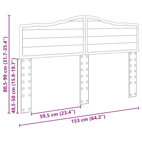 vidaXL Headboard with Headboard Gloss White 150 cm Engineered wood