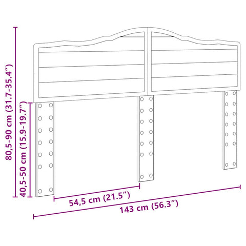 vidaXL Headboard with Headboard Grey Sonoma 140 cm Engineered wood