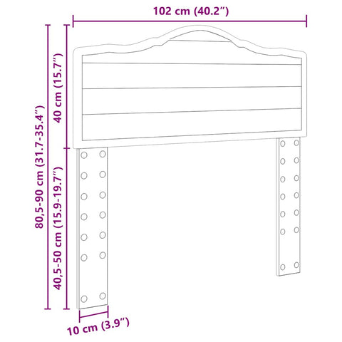 vidaXL Headboard with Headboard Grey Sonoma 100 cm Engineered wood