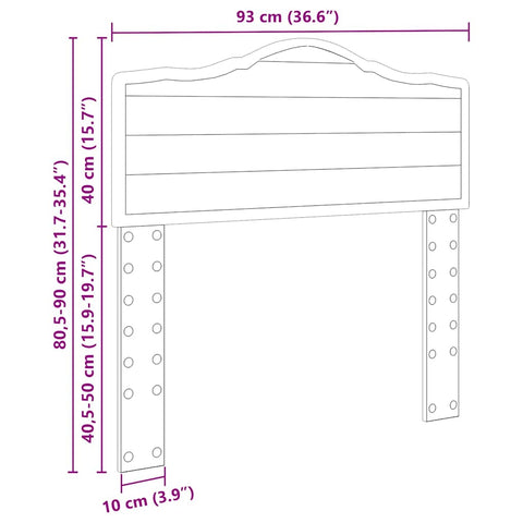 vidaXL Headboard with Headboard Gloss White 90 cm Engineered wood