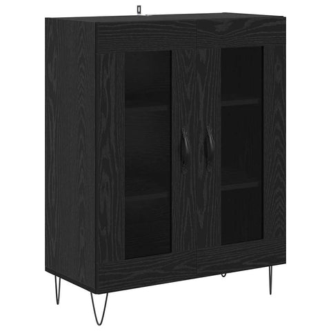 vidaXL Highboard Black Oak 69.5 x 34 x 180 cm Engineered Wood