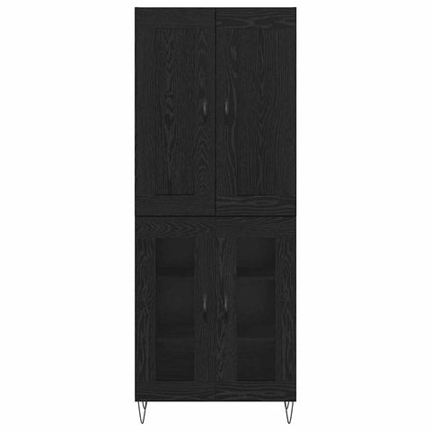 vidaXL Highboard Black Oak 69.5 x 34 x 180 cm Engineered Wood