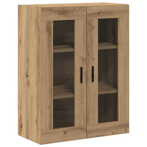 vidaXL Highboard 2 pcs Artisan Oak Engineered Wood and Glass