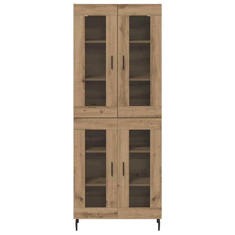 vidaXL Highboard 2 pcs Artisan Oak Engineered Wood and Glass