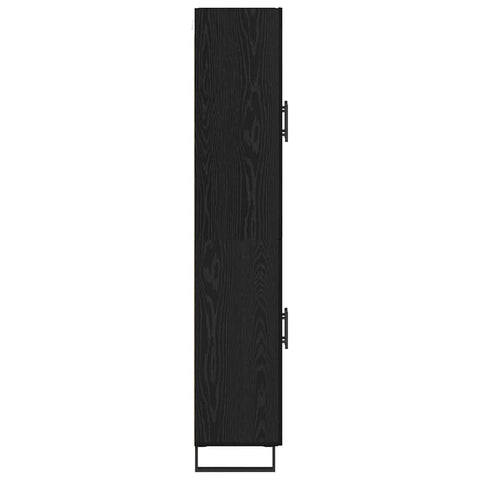 vidaXL Highboard 2 pcs Black Oak Engineered Wood and Glass