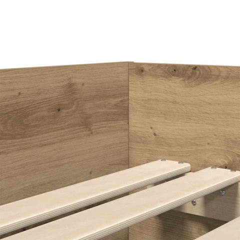 vidaXL Bed Frame with Drawer Artisan Oak 90 x 200 cm Solid Pine Wood