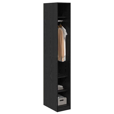 vidaXL Wardrobe with Shelf Black Oak 50 x 30 x 200 cm Engineered Wood