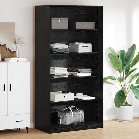 vidaXL Wardrobe with Shelf Black Oak 100 x 50x 200 cm Engineered Wood