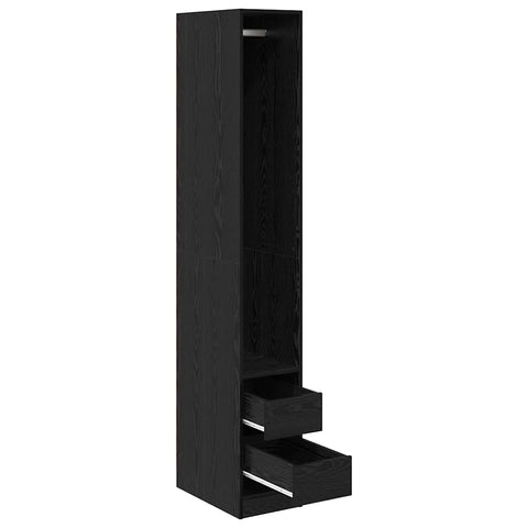 vidaXL Wardrobe with Shelf Black oak 30 x 50 x 200 cm Engineered wood