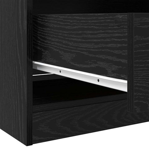 vidaXL Wardrobe with Drawer Black Oak 80 x 50 x 200 cm Engineered Wood