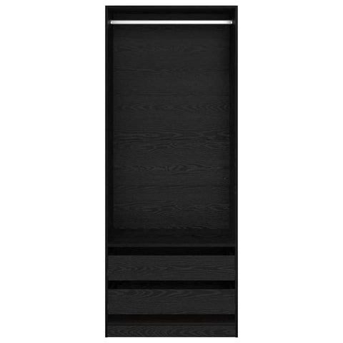 vidaXL Wardrobe with Drawer Black Oak 80 x 50 x 200 cm Engineered Wood