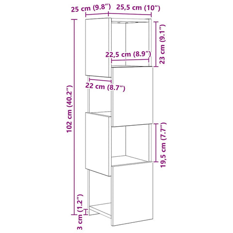 vidaXL Corner Cabinet White 25.5x25x102cm Engineered Wood