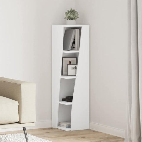 vidaXL Corner Cabinet White 27.5x27x102cm Engineered Wood