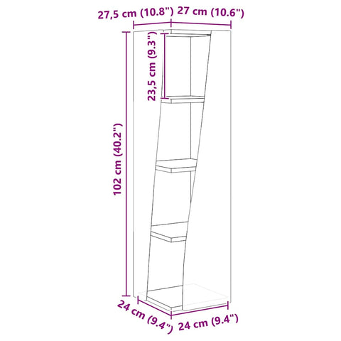 vidaXL Corner Cabinet White 27.5x27x102cm Engineered Wood