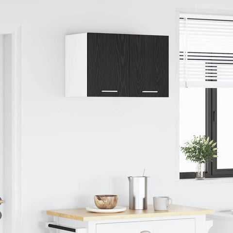 vidaXL Hanging Cabinet Riga Black Oak and White 30 x 31 x 40 cm