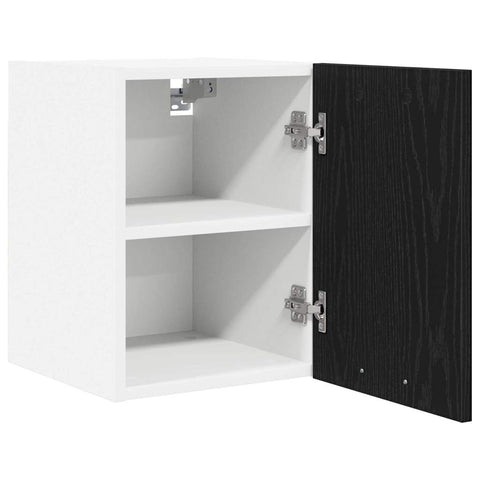 vidaXL Hanging Cabinet Riga Black Oak and White 30 x 31 x 40 cm