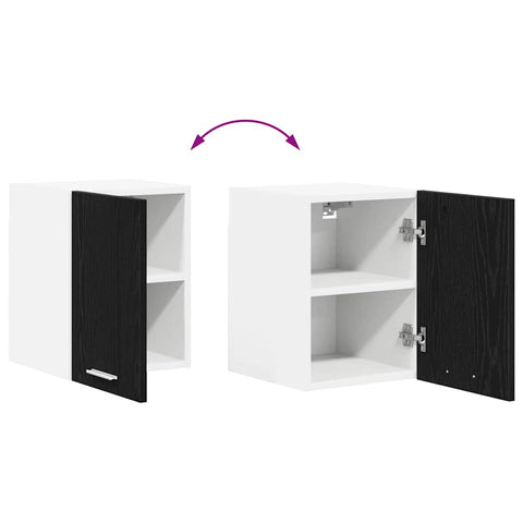vidaXL Hanging Cabinet Riga Black Oak and White 30 x 31 x 40 cm