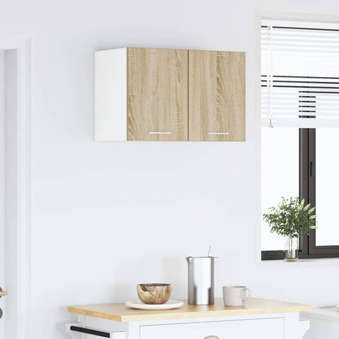 vidaXL Hanging Cabinet Riga Sonoma Oak and White 30 x 31 x 40 cm