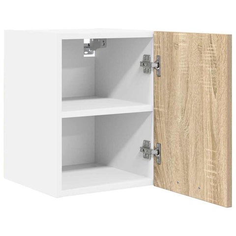 vidaXL Hanging Cabinet Riga Sonoma Oak and White 30 x 31 x 40 cm