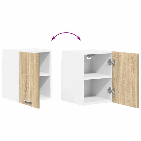 vidaXL Hanging Cabinet Riga Sonoma Oak and White 30 x 31 x 40 cm