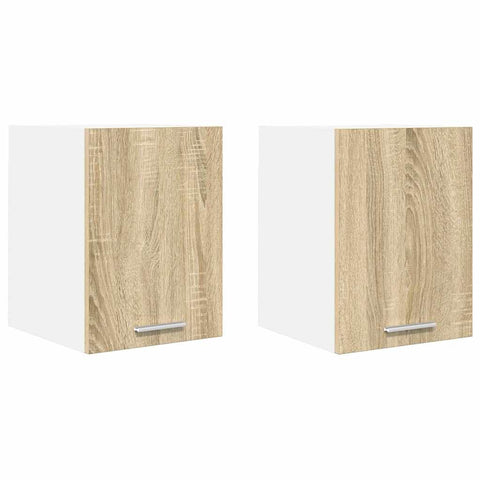vidaXL Hanging Cabinet Riga 2 pcs Sonoma Oak and White 30 x 31 x 40 cm