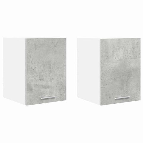 vidaXL Hanging Cabinet with Shelf Riga 2 pcs Concrete Grey and White