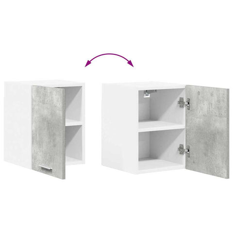 vidaXL Hanging Cabinet with Shelf Riga 2 pcs Concrete Grey and White