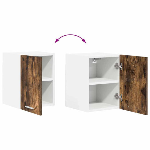 vidaXL Hanging Cabinet Riga 2 pcs Smoked Oak and White 30 x 31 x 40 cm