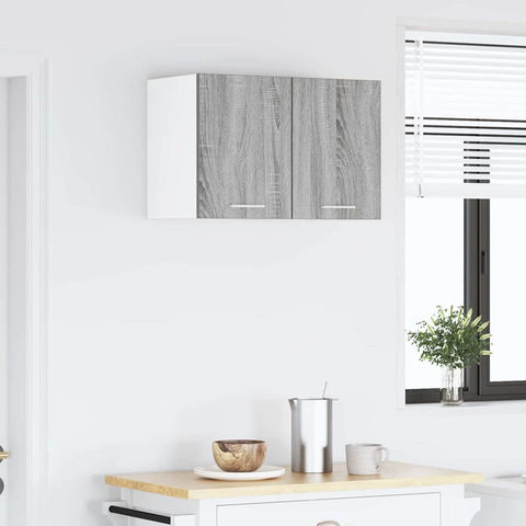 vidaXL Hanging Cabinet Riga Grey Sonoma and White 30 x 31 x 40 cm