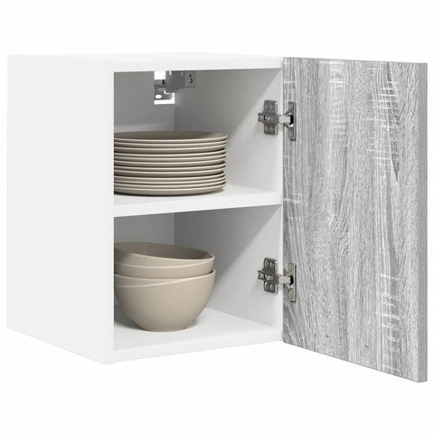 vidaXL Hanging Cabinet Riga Grey Sonoma and White 30 x 31 x 40 cm