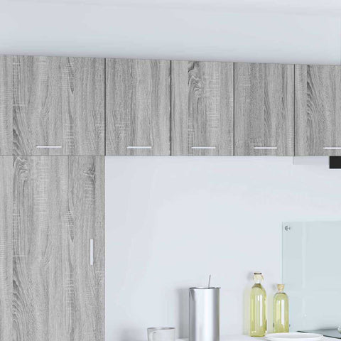 vidaXL Hanging Cabinet with Shelf Riga 2 pcs Grey Sonoma and White