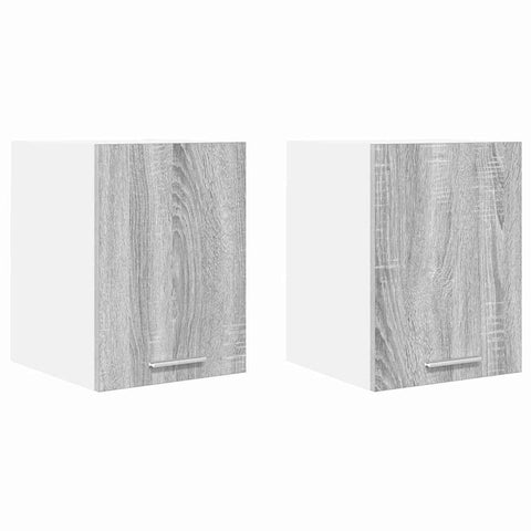 vidaXL Hanging Cabinet with Shelf Riga 2 pcs Grey Sonoma and White