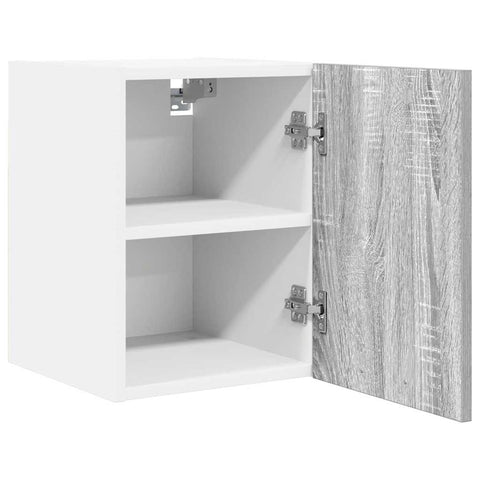 vidaXL Hanging Cabinet with Shelf Riga 2 pcs Grey Sonoma and White