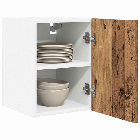 vidaXL Hanging Cabinet Riga 2 pcs Old Wood and White 30 x 31 x 40 cm