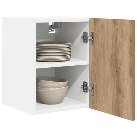 vidaXL Hanging Cabinet Riga Artisan Oak and White 30 x 31 x 40 cm