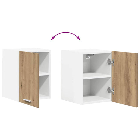 vidaXL Hanging Cabinet with Shelf Riga 2 pcs Artisan Oak and White