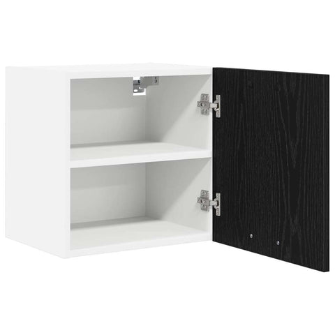 vidaXL Hanging Cabinet Riga Black Oak and White 40 x 31 x 40 cm
