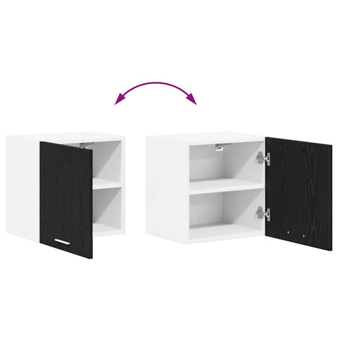 vidaXL Hanging Cabinet Riga Black Oak and White 40 x 31 x 40 cm