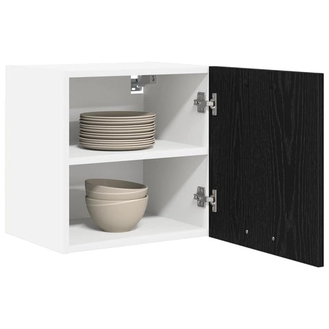 vidaXL Hanging Cabinet Riga Black Oak and White 40 x 31 x 40 cm