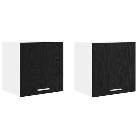 vidaXL Hanging Cabinet Riga 2 pcs Black Oak and White 40 x 31 x 40 cm