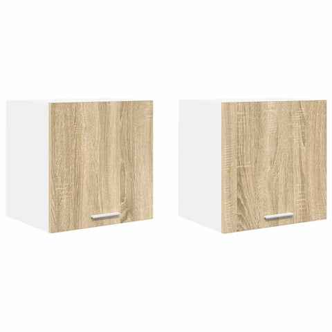 vidaXL Hanging Cabinet Riga 2 pcs Sonoma Oak and White 40 x 31 x 40 cm
