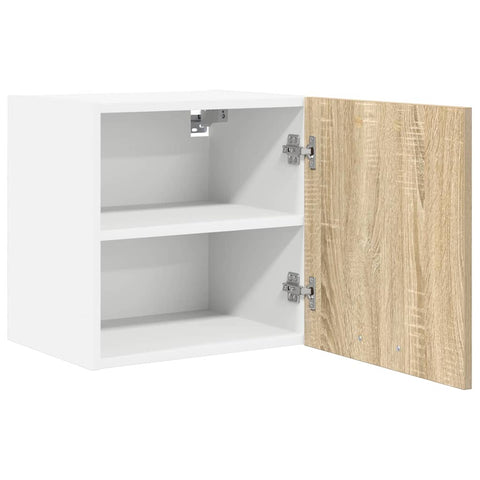 vidaXL Hanging Cabinet Riga 2 pcs Sonoma Oak and White 40 x 31 x 40 cm