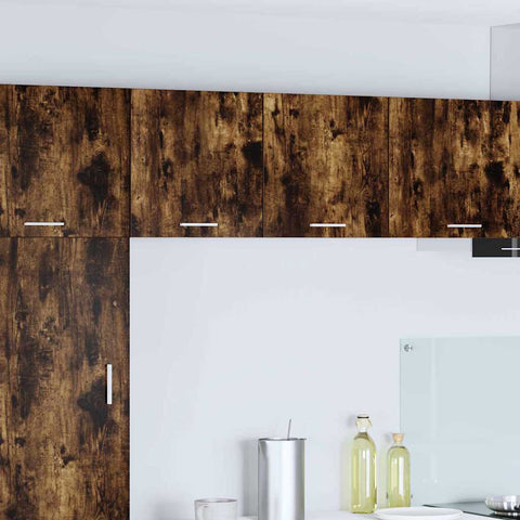 vidaXL Hanging Cabinet Riga Smoked Oak and White 40 x 31 x 40 cm