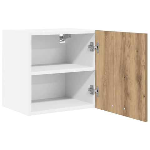 vidaXL Hanging Cabinet with Shelf Riga 2 pcs Artisan Oak and White