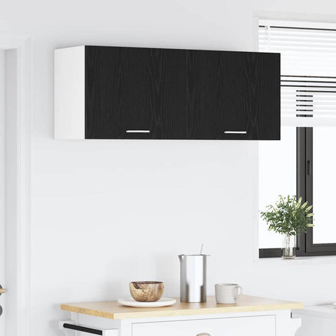 vidaXL Hanging Cabinet Riga Black Oak and White 50 x 31 x 40 cm
