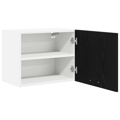 vidaXL Hanging Cabinet Riga Black Oak and White 50 x 31 x 40 cm