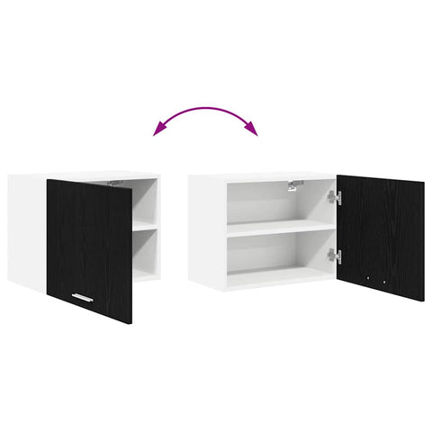 vidaXL Hanging Cabinet Riga Black Oak and White 50 x 31 x 40 cm