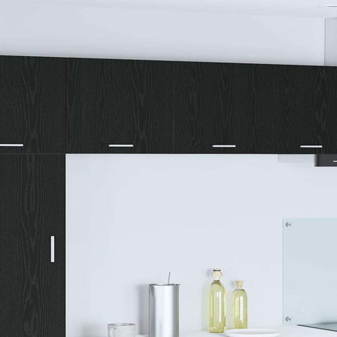 vidaXL Hanging Cabinet Riga 2 pcs Black Oak and White 50 x 31 x 40 cm