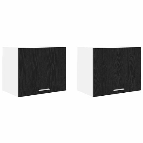 vidaXL Hanging Cabinet Riga 2 pcs Black Oak and White 50 x 31 x 40 cm